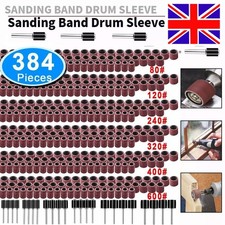 384PCS Drum Sanding Kit For Dremel Nail Drill Bits Rotary Tools Set NEW UK