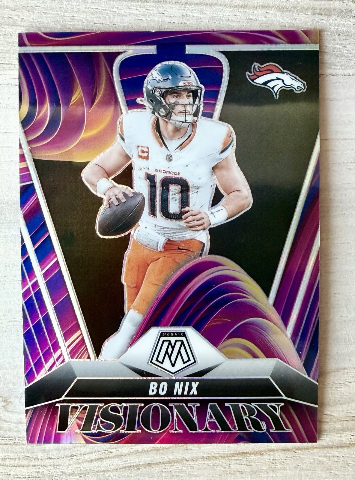 2025 Mosaic - Bo Nix Visionary SSP Prizm - Hit - Denver Broncos