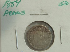 1854 H10C Arrows Liberty Seated Half Dime