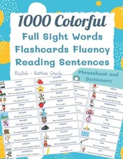 1000 Colorful Full Sight Words Flashcards Fluency Reading Sentences English ...