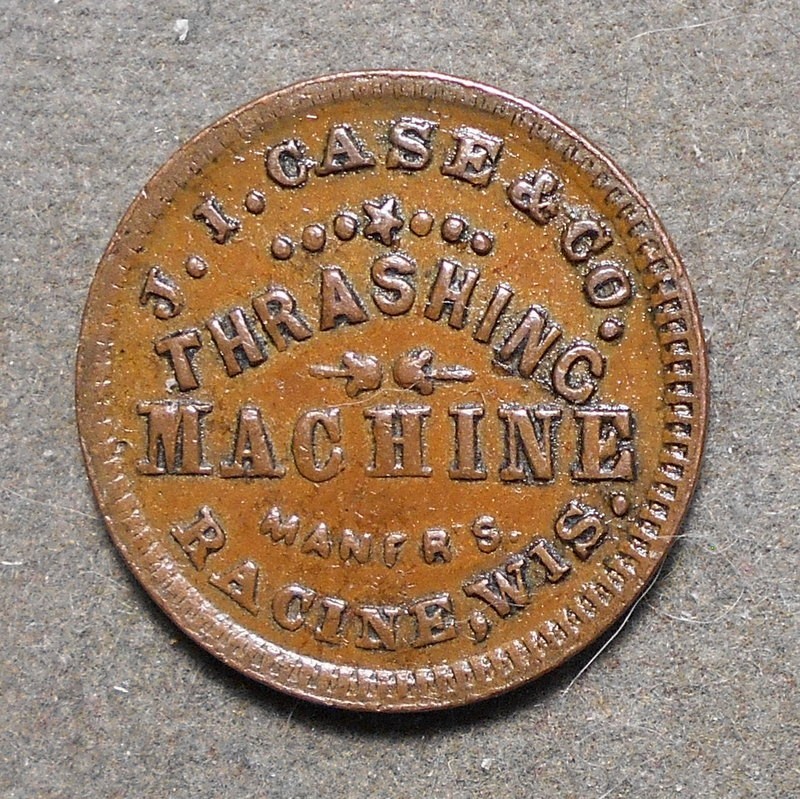 Racine WI 700A-2a, J.I. Case & Co., R-5, copper, 19mm, xf+, thrashing machines