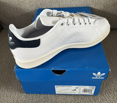 Adidas Stan Smith Golf Spikeless Waterproof Shoes WHITE W/NAVY SZ