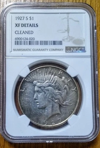 1927 S PEACE SILVER DOLLAR NGC XF
