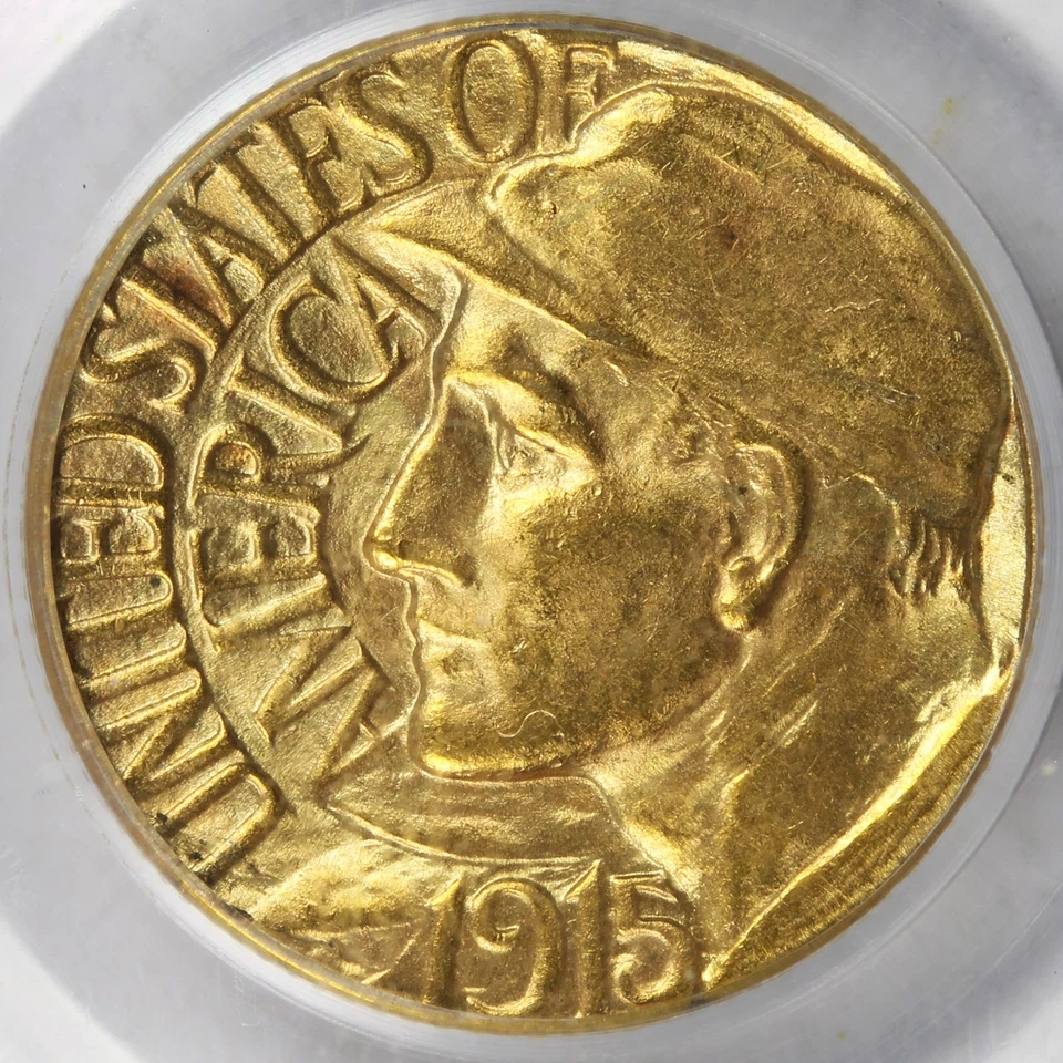 Dólar de oro conmemorativo Panamá-Pacífico G$1 1915-S graduación profesional MS64 Foto 3 de 4