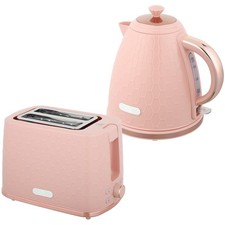 Light Pink Kettle & 2-Slice Toaster Set – Fast Boil, Auto Shut-Off, Stylish