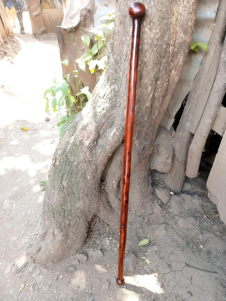 1920s Style Wooden Walking Stick | African Rosewood & Mahogany Cane Vintage Gift - Image 2 of 4