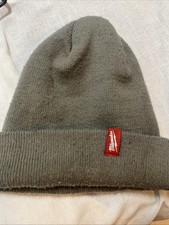 milwaukee Tools Gray Beanie With Small Red Logo On Side One Size Fits All