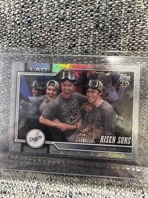 2026 Topps Series 2 Risen Sons Silver 75th Foil Sasaki Yamamoto Ohtani #34/75