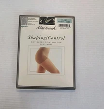 Hug Alon Nice Touch Shaping Control Top Pantyhose Size D Black