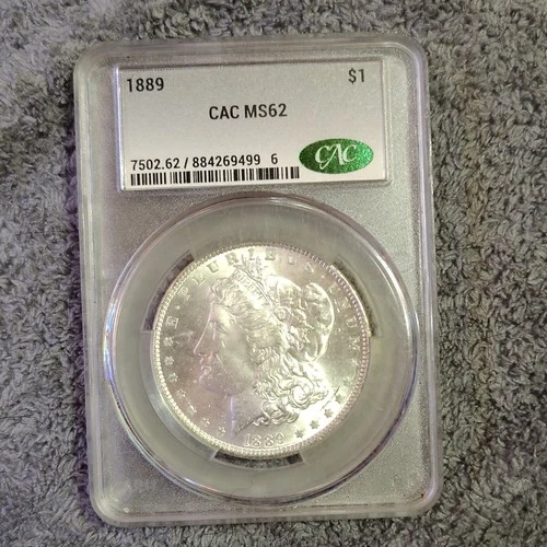 1889 P Morgan Silver Dollar CAC MS62