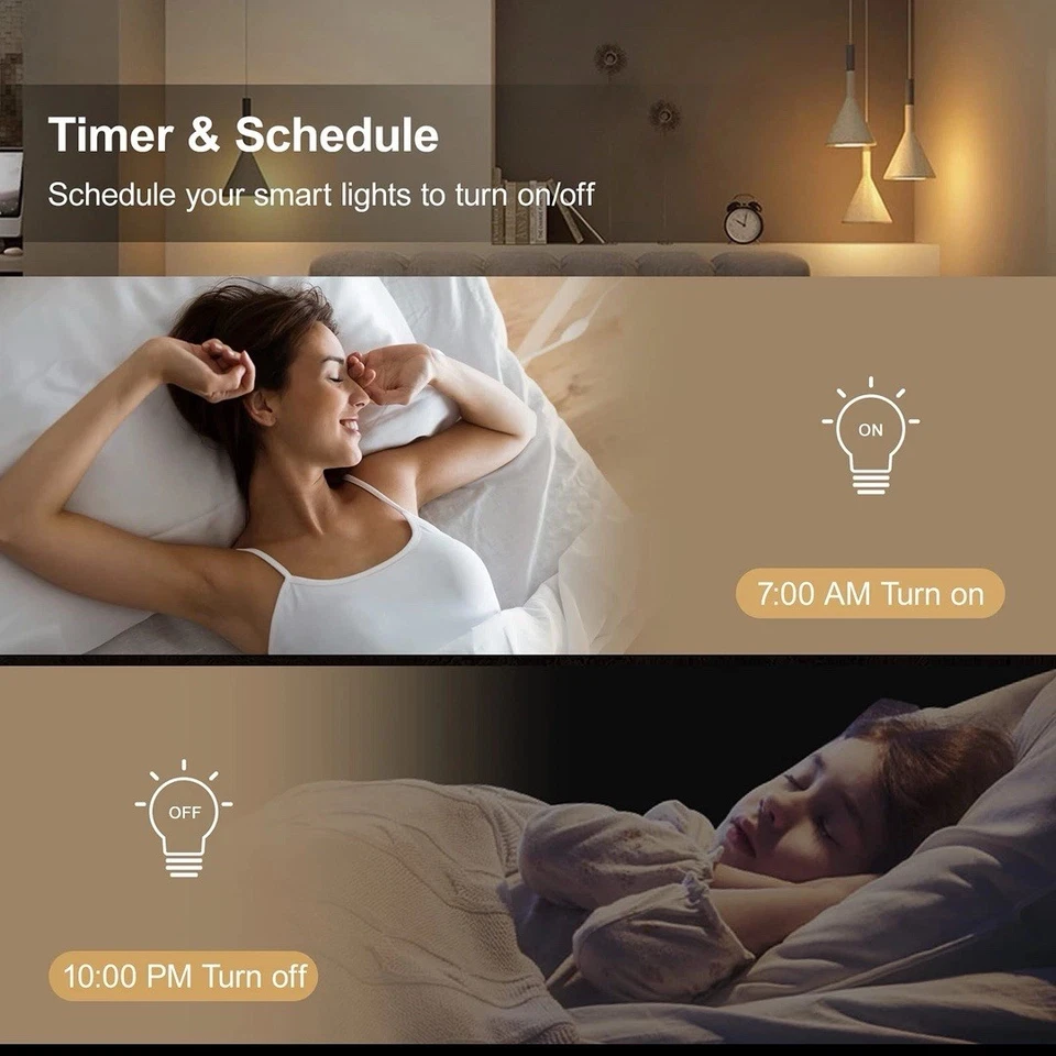 4x FECONN MR16 GU5.3 Smart Bulb, 4W LED WiFi Light, AC/DC 12V, Compatible - Image 3 of 4