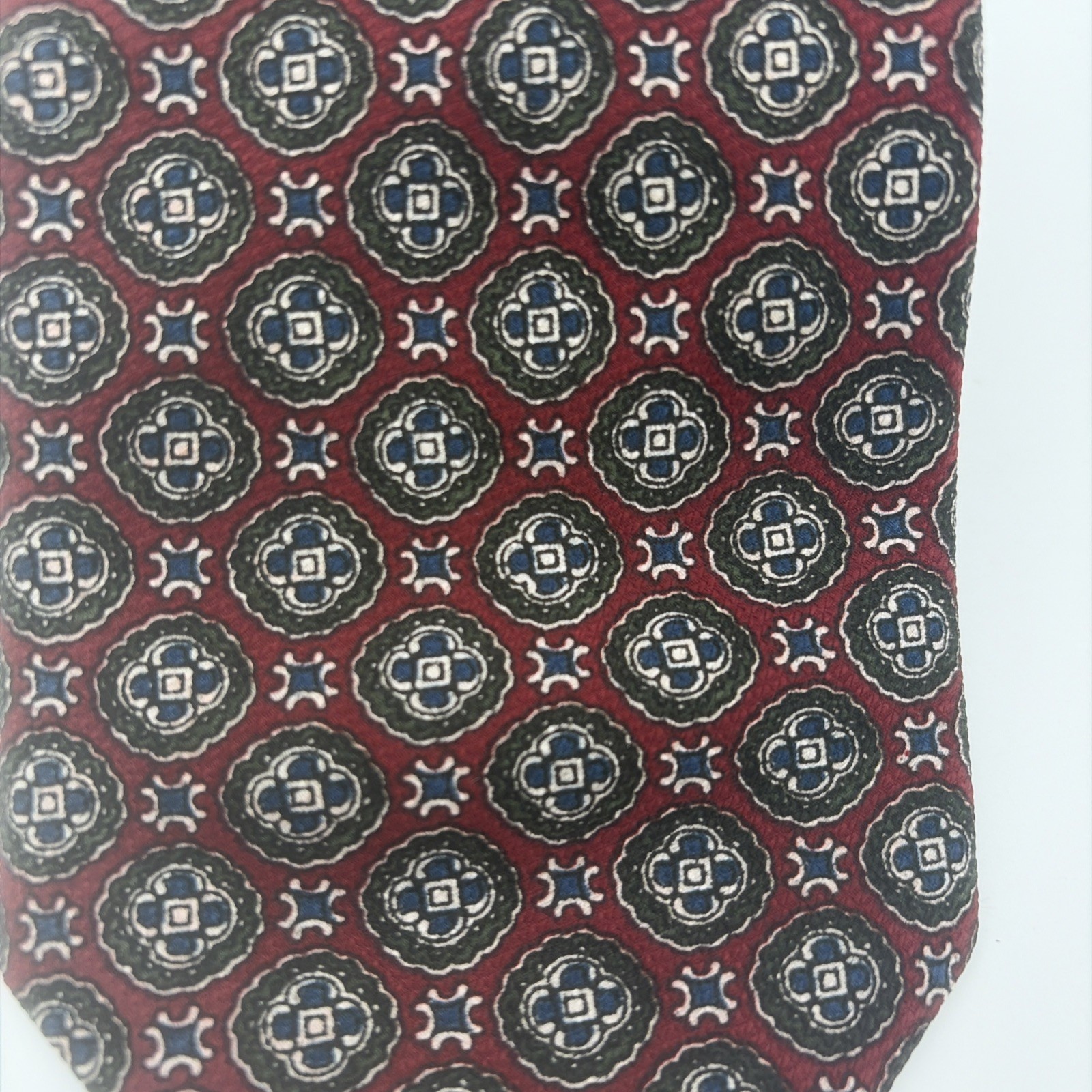 Pierre Cardin Burgundy, Green Patterned Tie image 2