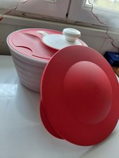 Tupperware Ancienne Essoreuse A Salade Rouge Avec Couvercle De Conservation 