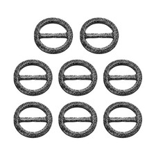 8Pcs Plastic Tee Shirt Clips, 25mm Round Bling Resin Scarf Ring Buckle Black 