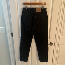 Vintage 90s Levi’s 560 Women 11 Long 30 x 32 Jeans Loose Black Denim USA Made