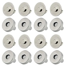 Silver Magnetic Purse Bag Fastener Clasp 14MM Magnetic Button Replace Snaps
