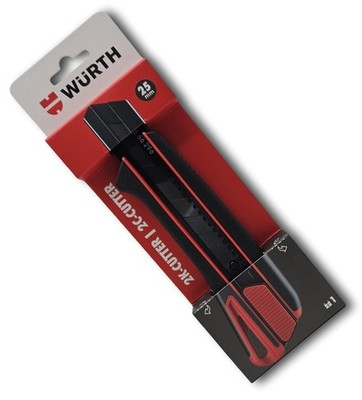 WÜRTH 25mm 2K CUTTERMESSER mit 1 Klinge extrem Scharf Teppichmesser 071566296