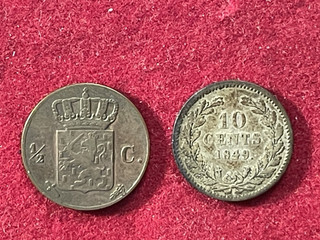 Niederlande Wilhelm III. 1/2 Cent 1854 und 10 Cents 1849
