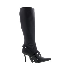 Diesel D-Venus WB Y03039-P1993-T8013 Womens Black Leather Knee High Boots 6