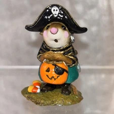 Wee Forest Folk M-216 Little Pirate Kidd, Mouse, Teal Pants Black Top w/Stripes