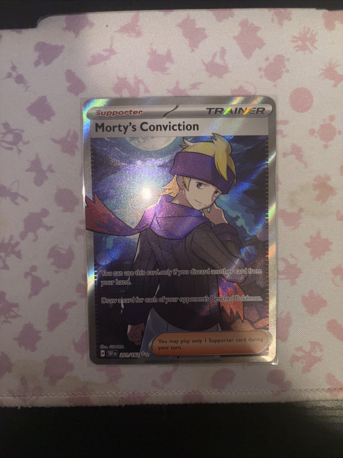 Pokemon TCG Holo Morty's Conviction 201/162 SV05: Temporal Forces NM Condition