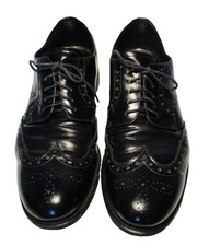 Prada Men’s Black Wingtip Brogue Oxfords Derby Shoes SZ 9 Patent Leather