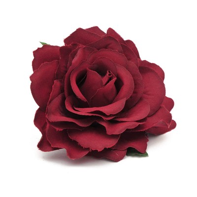 Handmade Women's Dark Red Velvet Rose Flower Wreath Hair Clip and Pin, Flamen...