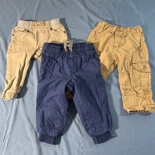 Carter's Levi's Kids Baby Boys 12m Pants Joggers Cargo Tan Blue Lot 3