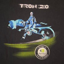 VINTAGE NVIDIA x TRON 2.0 Promo Video Game Dbl Sided T shirt XL Hanes VERY RARE!