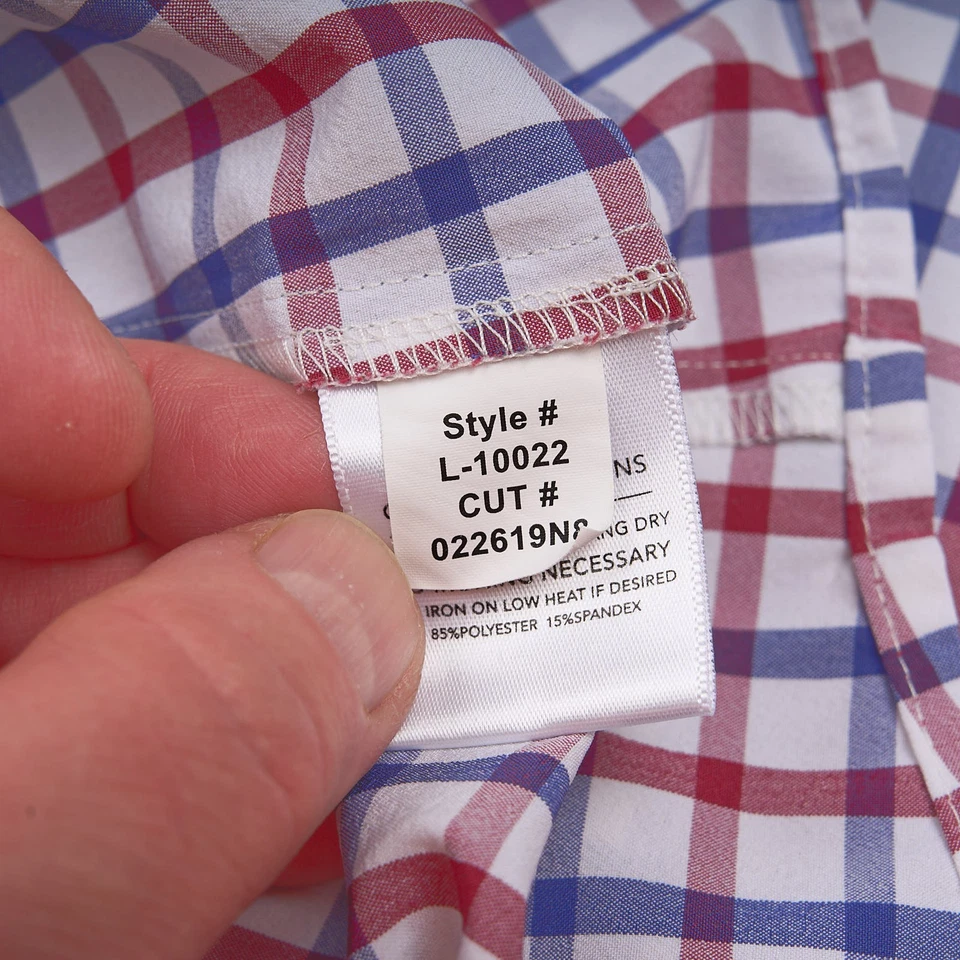 Mizzen + Main Leeward Shirt Mens Medium Trim Fit Red White Blue Button-Up - Image 4 of 4