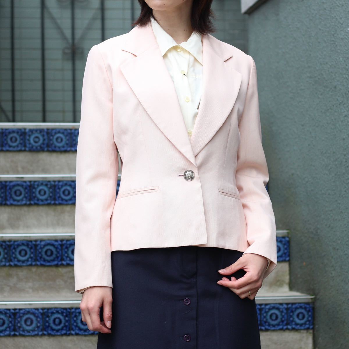 Christian Dior Wool Silk Outerwear Logo Button Jacket Coat