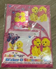 RARE Vintage Lisa Frank Puppy Love Sticker  Stationary Set New Not Opened
