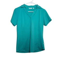 Lady Hagen Shirt Women's Small V-Neck Collared Athletic Short Sleeve Active