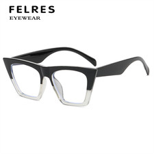 Cat Eye Anti Blue Light Eyeglasses Women Clear Lens Oversize Glasses Frames New