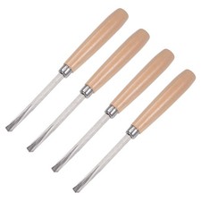 8mm Tip 6.5" Length Carbon Steel Triangle Wood Carving Chisels 4pcs