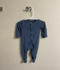 Caden Lane Blue Zip Footed One-Piece Sleeper Bamboo Viscose 0-3 Months