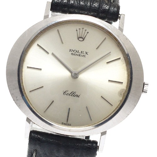 ROLEX Cellini 3758 K18WG Cal.1600 Silver Dial Hand Winding Men...