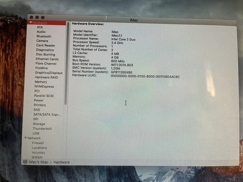APPLE IMAC MODEL A1224 20/2.4/2*1G/320GB/SD-USA WORKING No Mouse - Bild 6 von 9