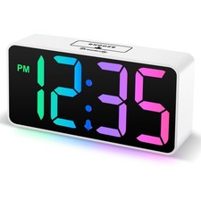 Super Loud Alarm Clock for Heavy Sleepers - RGB Small Digital Clock for Kids ...