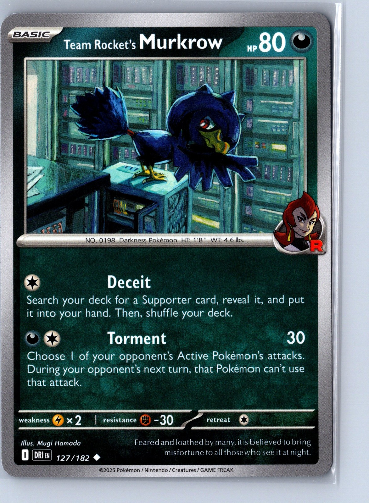 SV10: Destined Rivals #127/182 Team Rocket's Murkrow - NM