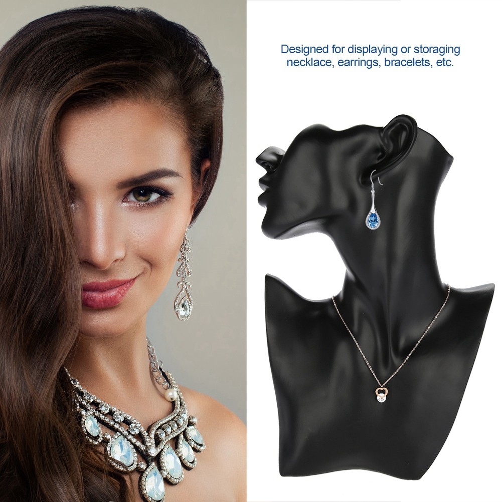 Necklace Earring Holder Mannequin Head Bust Stand Model Shop Jewelry Display ¦