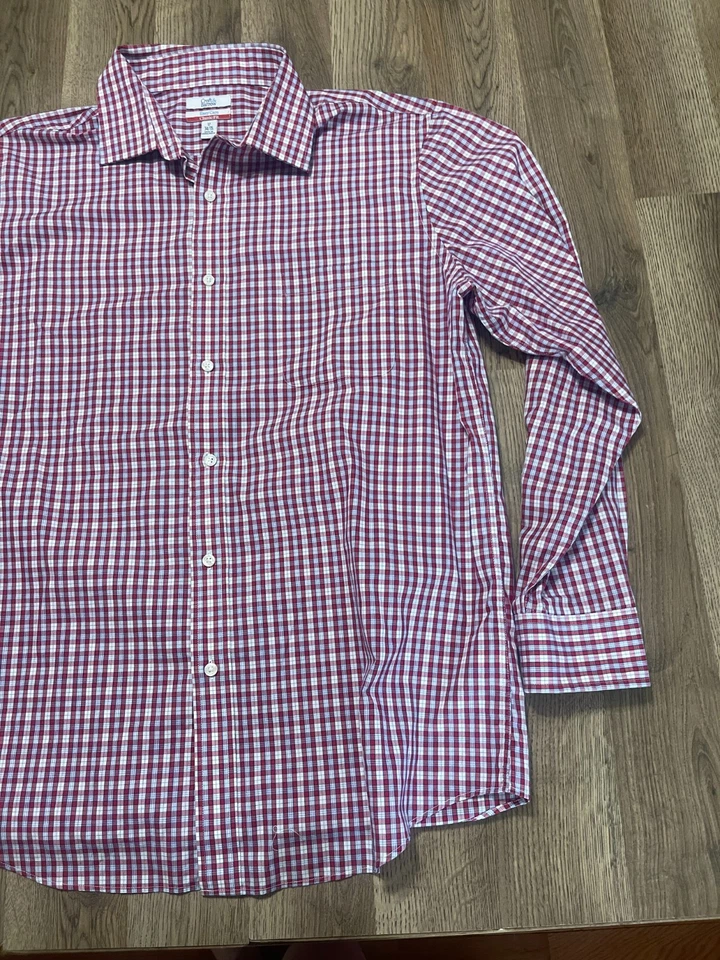 Croft & Barrow Shirt, Men's Size 17 34/35, Blue White Red Classic Fit Button Up - Image 4 of 4