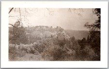 Vtg Snapshot Scenic Mountain Landscape Forest Valley View 1940s