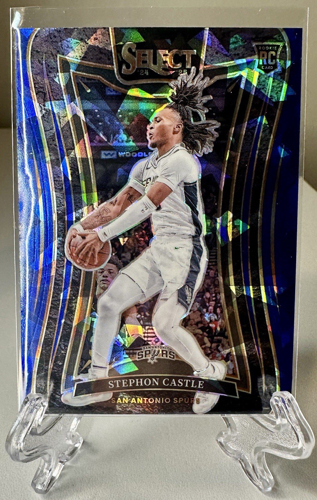 2024-25 Panini Select Stephon Castle Mezzanine Level RC Blue Ice #388