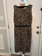 Women’s Loft Ann Taylor Leopard Print Size 2P Sleeveless Dress