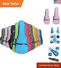 Modern Pink Ukulele Case Bag for 21-Inch Instruments - Dual Compartment Design