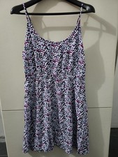 GAP Dress Womens XL Blue Mini Sleeveless Strappy Cami Floral Ditsy Light Stretch