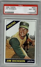1966 Topps - #201 Jim Dickson - PSA 8