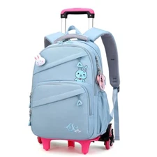 Rolling Backpack for Girls Trolley BookBag with Wheels Elementary Middle