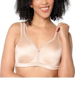 Breezies Signature Shine Unlined Wirefree Support Bra Sunbeige